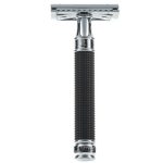 Edwin Jagger Black Chrome 3D Diamond DE3DBC15BL - Т-образный станок для бритья Черная смола