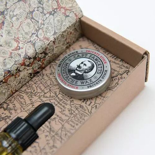 Captain Fawcett Private Stock Beard Oil & Moustache Wax Gift Set - Набор для усов и бороды — изображение 4