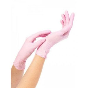 Перчатки нитрил Nitrile S розовые