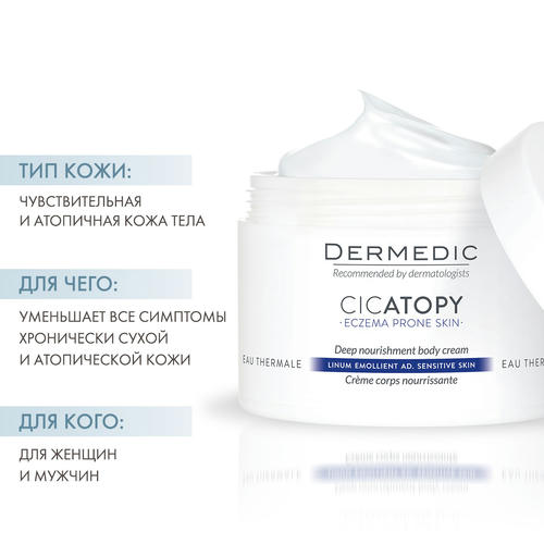 Дермедик Интенсивное липидовосполняющее средство для тела Deep Nourishment Body Cream, 225 мл (Dermedic, Cicatopy) — изображение 2