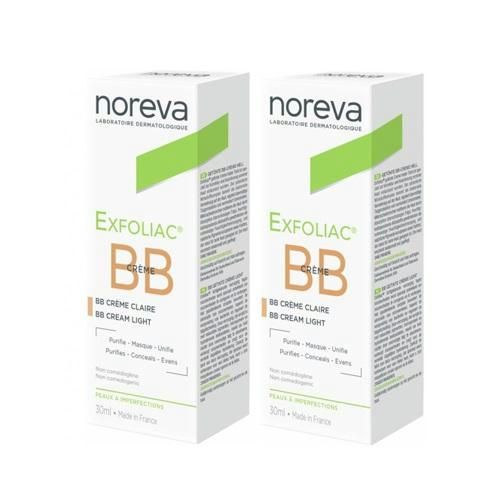 Норева Комплект Эксфолиак ВВ крем, светлый тон, 2х30 мл (Noreva, Exfoliac)