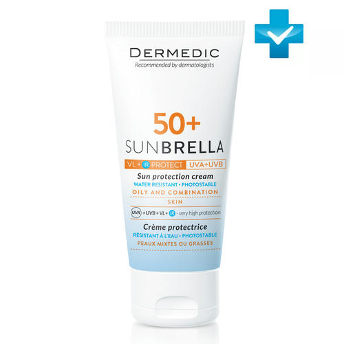 Дермедик Солнцезащитный крем SPF 50+ для жирной и комбинированной кожи, 50 мл (Dermedic, Sunbrella)