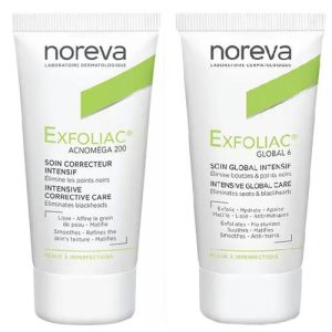 Норева Набор Эксфолиак: крем Акномега 200, 30 мл + крем Глобал 6, 30 мл (Noreva, Exfoliac)