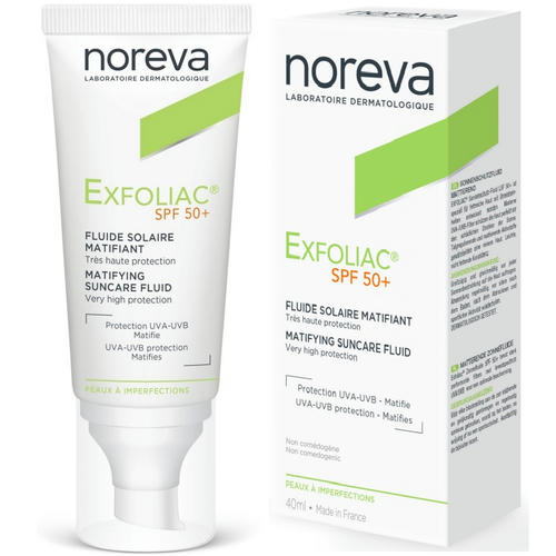 Норева Матирующая солнцезащитная эмульсия SPF 50+, 40 мл (Noreva, Exfoliac) — изображение 2