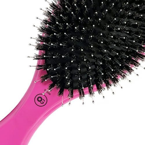 Щетка EXPERT CARE OVAL Boar&Nylon Bristles Silver розовая — изображение 2