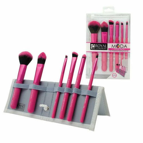 Royal&Langnickel MODA TOTAL FACE SET. Набор кистей для макияжа всего лица в чехле розовый