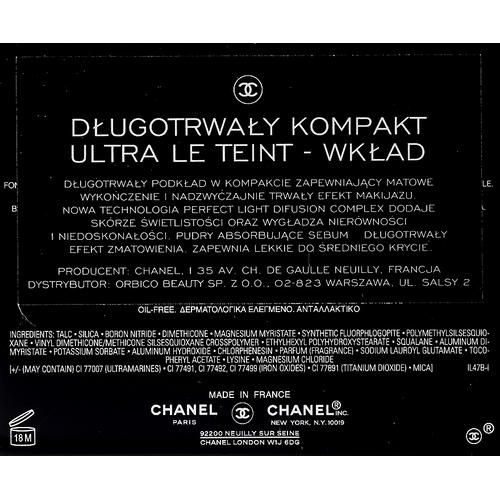 Chanel Ultra Le Teint Ultrawear All-Day Comfort Flawless Finish Compact Foundation (сменный блок) Компактное тональное средство — изображение 2