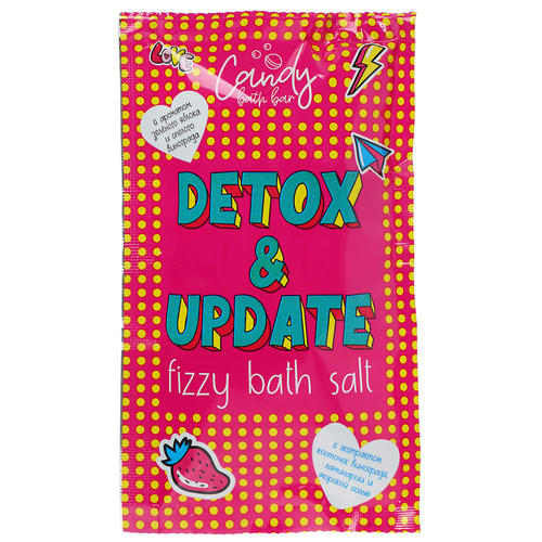 Соль для ванн двухцветная шипучая Candy bath bar "Detox & Update"/"Sweet Sweet Sleep", 100г — изображение 2
