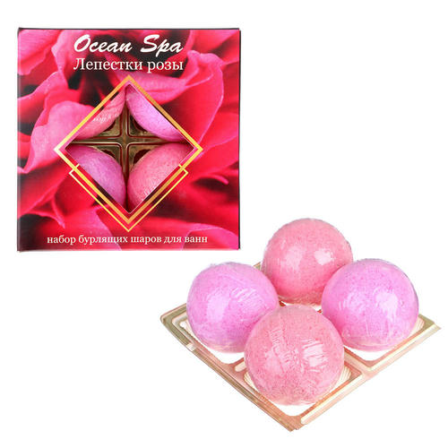 Набор бурлящих шаров для ванн Ocean Spa Лавандовый шепот/Лепестки роз, 4x40г — изображение 2