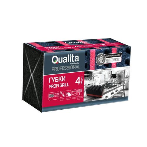 Губки хозяйственные QUALITA PROFESSIONAL 4 шт