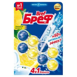 Блок для унитаза BREF 2х50гр лимонная свежесть, 100г