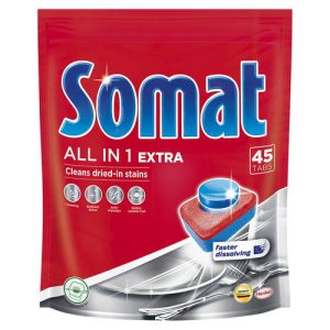 Таблетки для посудомоечной машины SOMAT все в 1 экстра 45 штук