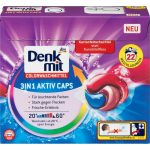 Капсулы для стирки цветных вещей Denkmit 3in1 Aktiv Caps 22 шт