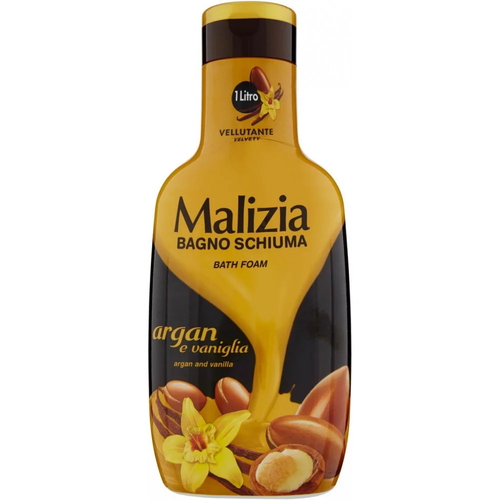 Гель-пена для ванны и душа (аргановое масло и ваниль) Malizia Bagno Schiuma Argan E Vaniglia, 1000 мл