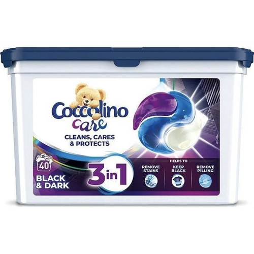 Гипоалергенные гель-капсулы для стирки Coccolino Black & Dark для черных и темных вещей, 40 шт