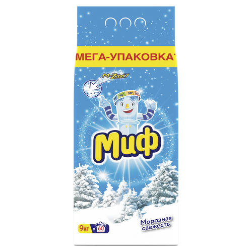 Порошок стиральный МИФ Автомат Морозная Свежесть, 9кг 1 шт