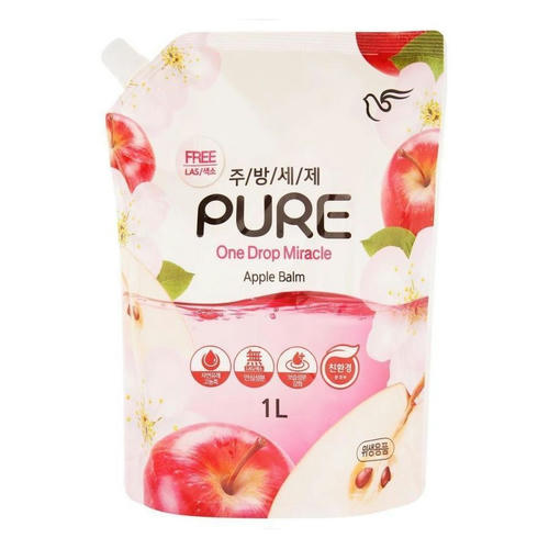 PIGEON Средство для мытья посуды концентрированное, яблоко / Pure Apple Balm, 1000 мл — изображение 2