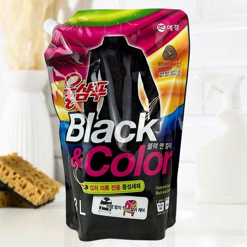 KeraSys Жидкое средство для стирки для черного и цветного белья / Wool Shampoo Black & Color, 1300 мл — изображение 2
