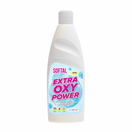 Отбеливатель-пятновыводитель для всех типов тканей Softal Extra OXI power, c активным кислородом, 450мл
