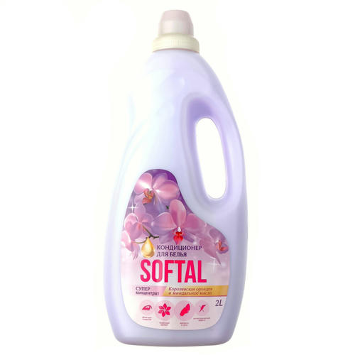 Кондиционер-ополаскиватель для белья Softal Королевская орхидея и миндальное масло, концентрированный, 2 л — изображение 2