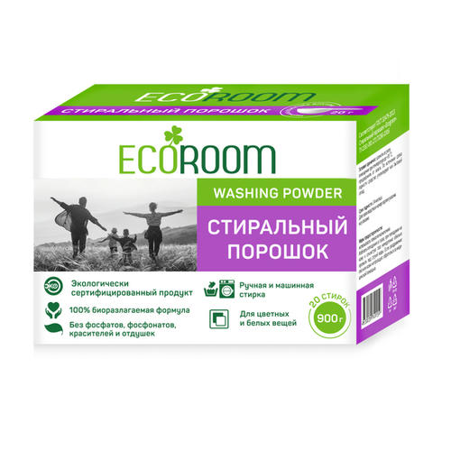 Стиральный порошок универсальный Ecoroom, гипоаллергенный, 900 г — изображение 2