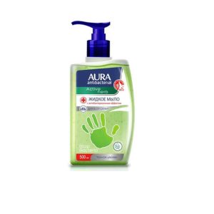 Мыло жидкое Aura Antibacterial Active Herb, с антибактериальным эффектом, чайное дерево, 500мл