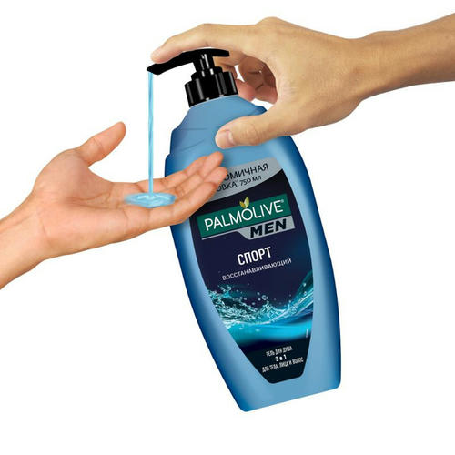 Гель для душа мужской Palmolive Men Спорт Восстанавливающий 3в1 для тела, лица и волос, 750мл — изображение 2