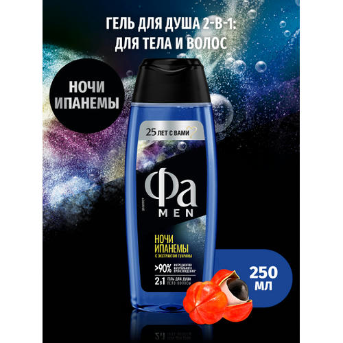 Фа MEN 250 мл Гель для душа Ритмы Бразилии Ночи Ипанемы 2 в 1 — изображение 2