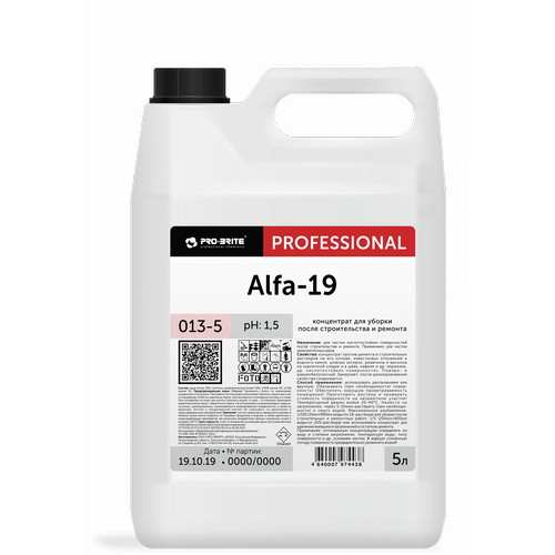 Pro-Brite: Альфа-19 5л для уборки после строительства и ремонта