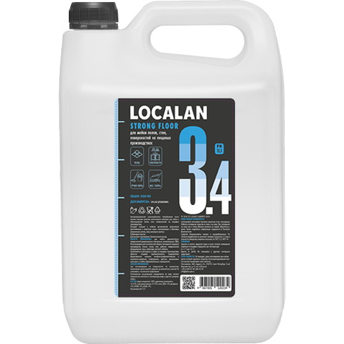 Localan: Strong Floor 3.4 5л для удаления сложных и застарелых загрязнений, сильнощелочное концентрат