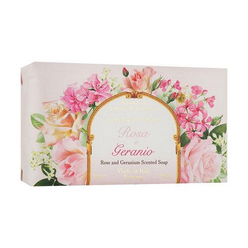 Натуральное мыло «Роза и Герань», Saponificio Artigianale Fiorentino Rose And Geranium Soap