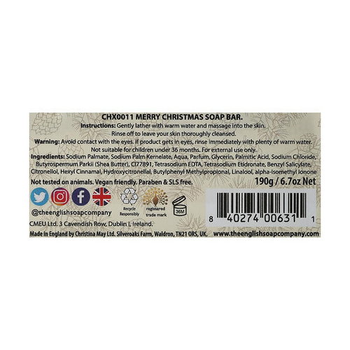 Натуральное парфюмированное мыло с маслом ши, The English Soap Company Merry Christmas Luxury Vegetable Soap — изображение 2