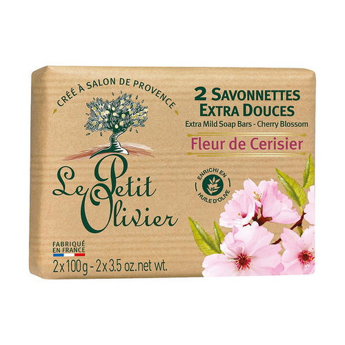 Мыло экстранежное с экстрактом вишневого цвета, Le Petit Olivier Vegetal Oils Soap Cherry Blossom — изображение 2