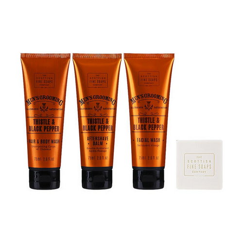 Набор (sh/gel/75ml + ash/balm/75ml + f/gel/75ml + soap/40g), Scottish Fine Soaps Men’s Grooming Thistle & Black Pepper — изображение 2