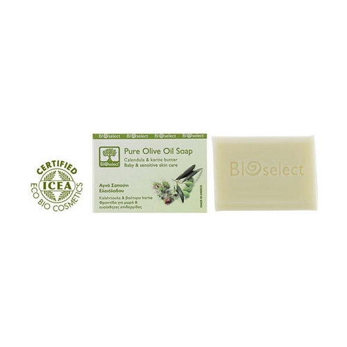 Натуральное оливковое мыло с календулой и маслом карите, BIOselect Pure Olive Oil Soap — изображение 2