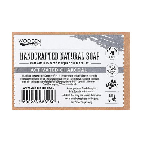 Твердое мыло "Активированный уголь", дерево, Wooden Spoon Bar Soap — изображение 2