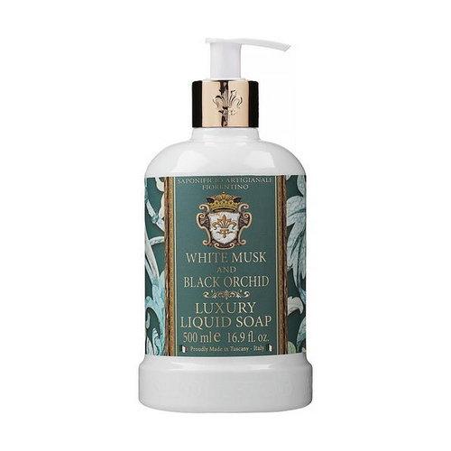 Натуральное жидкое мыло "Белый мускус и черная орхидея", Saponificio Artigianale Fiorentino White Musk and Black Orchid Luxury Liquid Soap