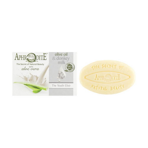 Оливковое мыло с молоком ослицы и ароматом алоэ вера "Эликсир молодости", Aphrodite Advanced Olive Oil & Donkey Milk — изображение 2