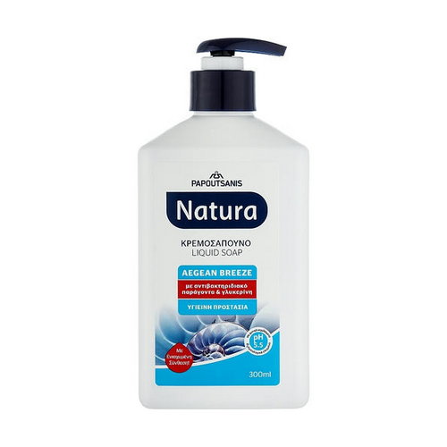 Жидкое крем-мыло "Эгейский бриз" с помпой, Papoutsanis Natura Pump Aegean Breeze