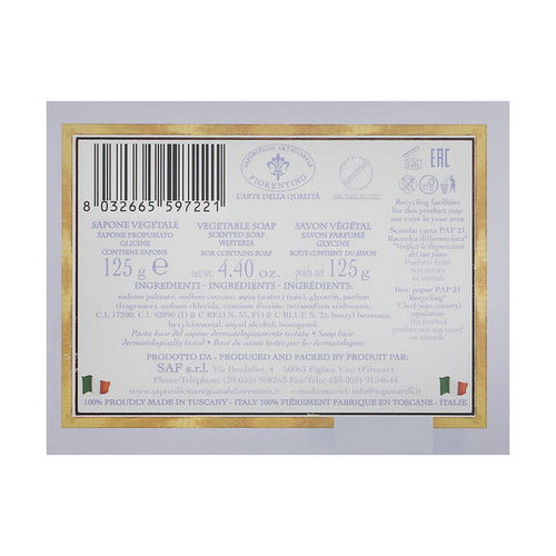 Мыло натуральное "Глициния", Saponificio Artigianale Fiorentino Botticelli Wisteria Soap — изображение 2