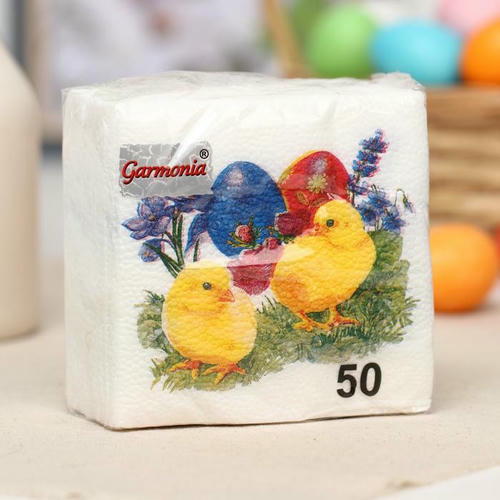 Салфетки бумажные «Гармония цвета. Цыплята», 24*24 см, 50 шт