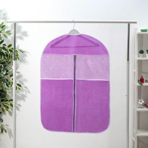 Чехол для одежды Доляна «Фло», 60x90 см, цвет фиолетовый