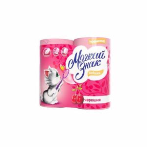 Туалетная бумага «Мягкий знак» Deluxe, аромат Черешня, 2слоя, 4 рулона