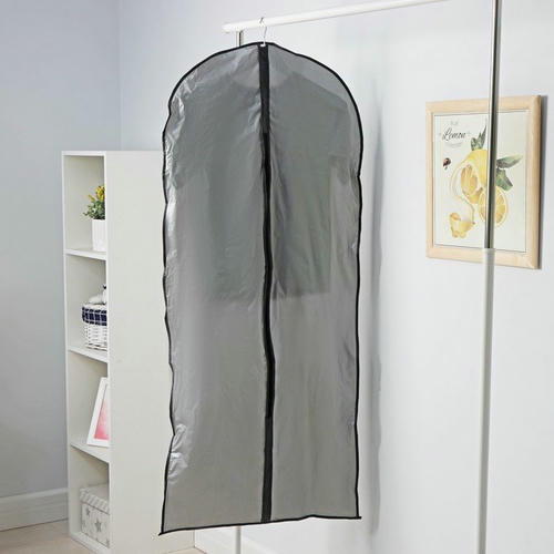 Чехол для одежды плотный Доляна, 60x160 см, PEVA, цвет серый