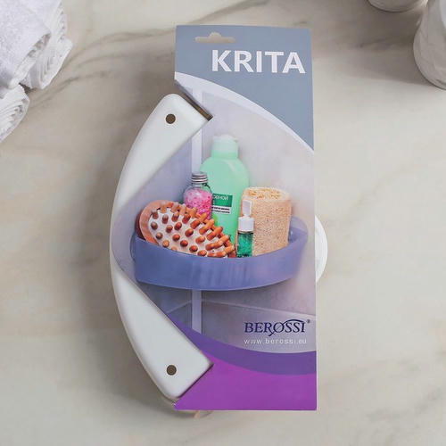 Полка навесная угловая Krita, 22,5x15 x7 см, цвет снежно-белый — изображение 2