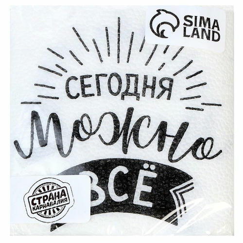 Салфетки бумажные «Сегодня можно всё», однослойные, 24х24 см, набор 20 шт — изображение 2