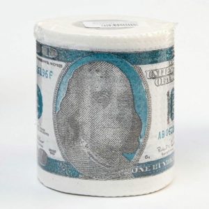 Сувенирная туалетная бумага 100 долларов, стандарт 10х10,5х10 см