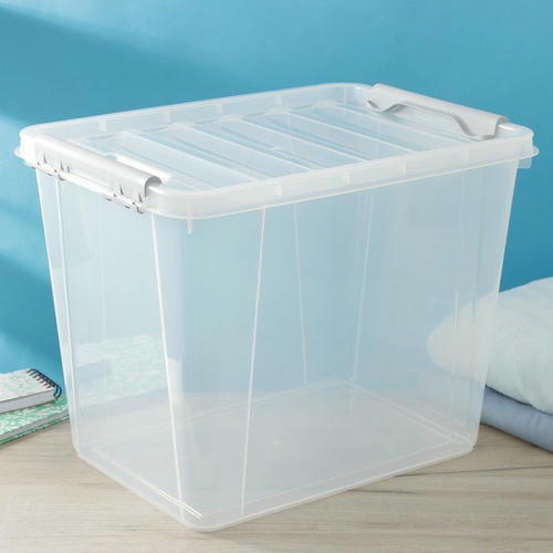 Контейнер для хранения с крышкой RICCO, 25 л, 41x29,5x31,2 см, прозрачный — изображение 2