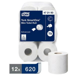 Туалетная бумага для диспенсера Tork SmartOne в мини рулонах (T9) 620 листов
