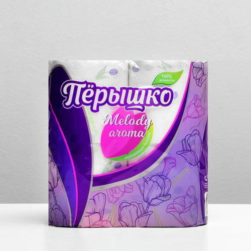 Туалетная бумана Перышко Melody белая, 3 слоя 4 рулона — изображение 2